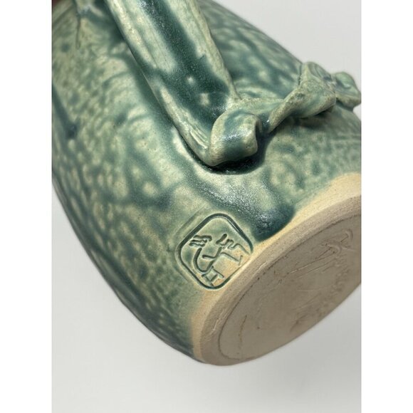 Handmade Art Pottery Green Lizard Mug Unique Ceramic Coffee Cup - Picture 6 of 13